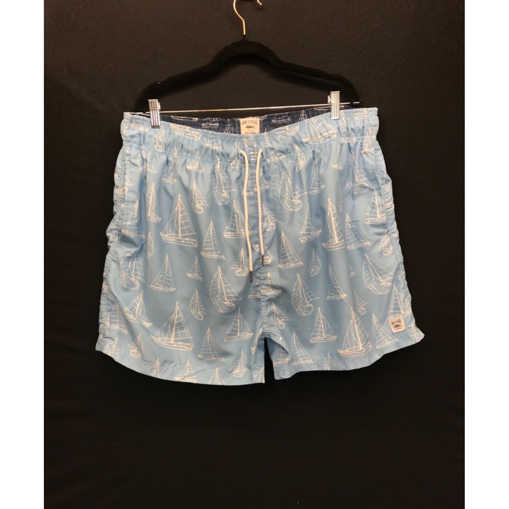 Spicy Tuna Swim‎ Trunks Blue Sailboats Elastic Waistband Bathing Suit Size 4XL